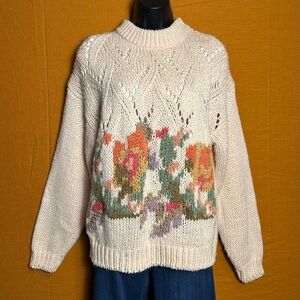 Vintage Fisherman Floral Sweater